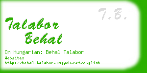talabor behal business card